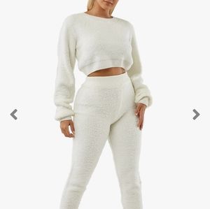 Cozy crop top jogger set